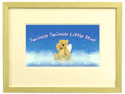 Framed memorial bear on clouds photo